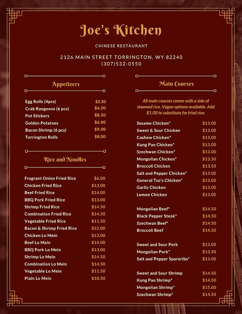 Joe's Kitchen Torrington WY Menu image 2